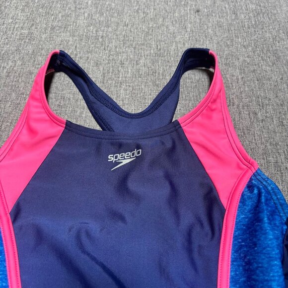 Speedo Big Girls' Solid Infinity Splice One Piece Swimsuit - Picture 5 of 8